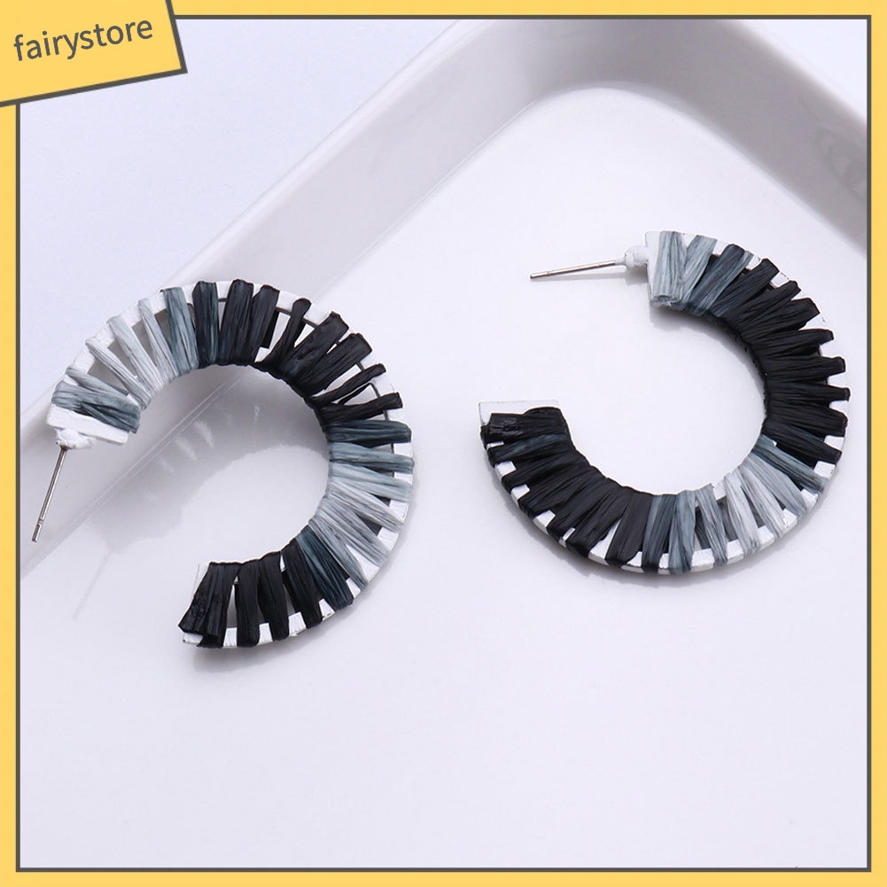 Bông Tai Hình Trái Tim / Hình Học Dệt Tay Thời Trang Dự Tiệc Cho Nữ