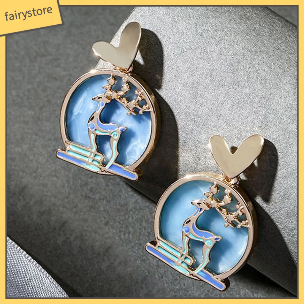 1 Đôi Bông Tai Móc Hình Cá Bằng Kim Loại Phong Cách Trung Hoa Dành Cho Nữ