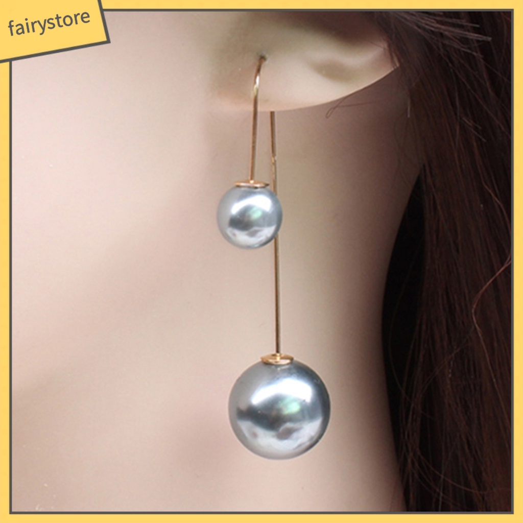 Bông Tai Chữ U Đính Ngọc Trai Giả Thời Trang Dành Cho Nữ