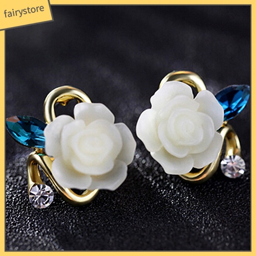 Bông Tai Hình Hoa Hồng Bằng Resin Dễ Thương Cho Nữ