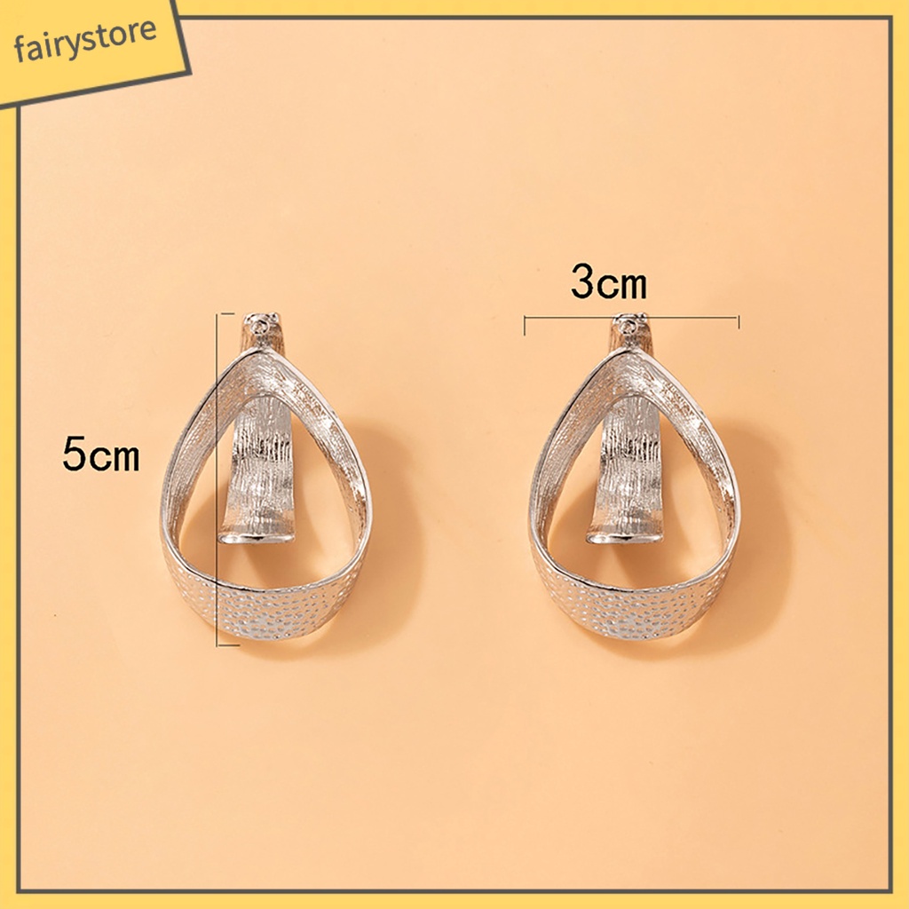 1 Đôi Bông Tai Mạ Bạc Hình Giọt Nước Đính Đá Thời Trang Vintage Dành Cho Nữ
