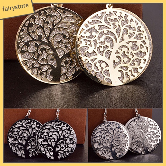 [FRO] Bông Tai Móc Mặt Nhám Hình Cây Rỗng Thời Trang Quyến Rũ Cho Nữ