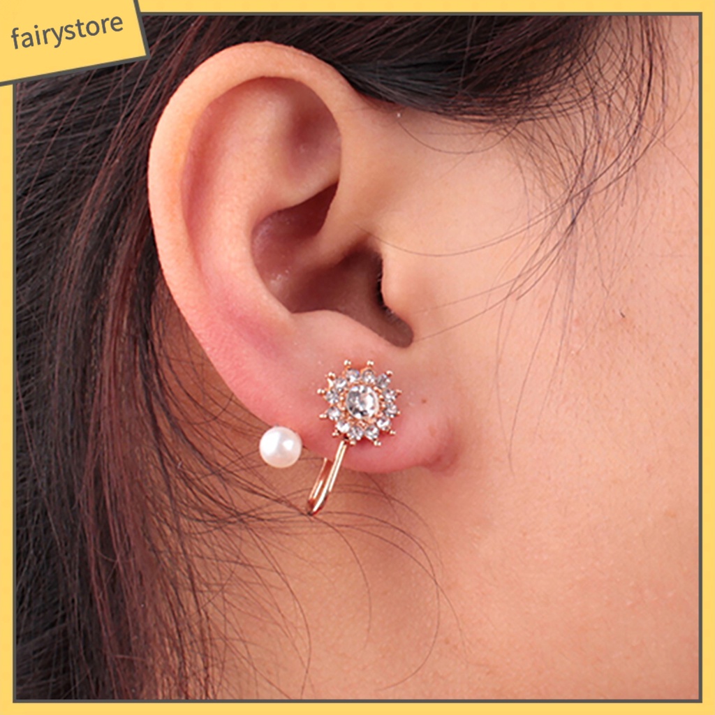 1 Đôi Bông Tai Hình Bông Tuyết Đính Đá Siêu Nhẹ Thanh Lịch