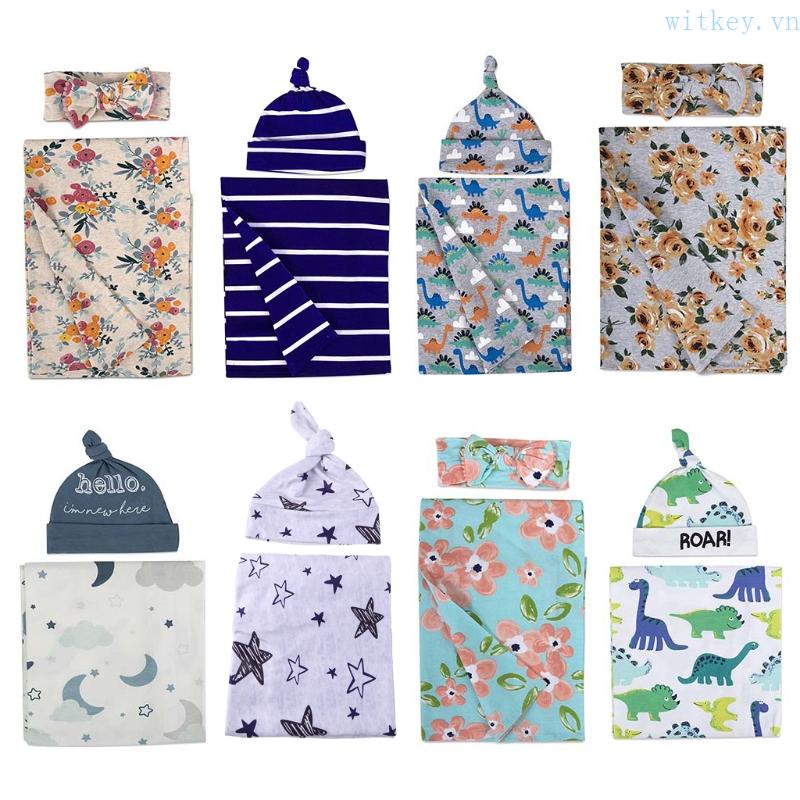 Set 2 Túi Ngủ Cotton Mềm Mại Quấn Bé Sơ Sinh In Họa Tiết Hoa