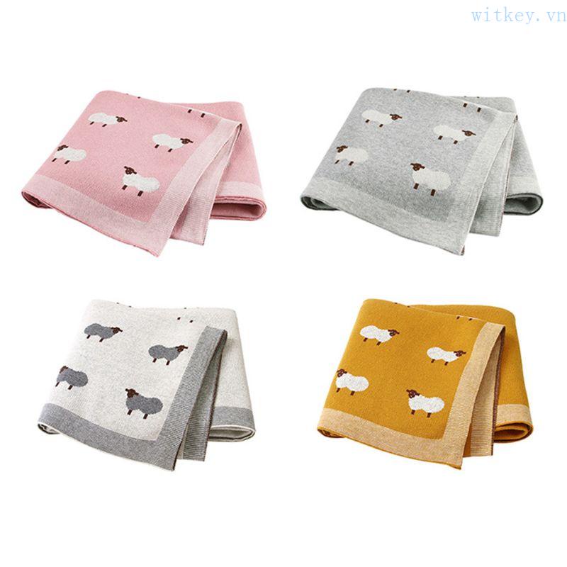 Chăn Quấn Em Bé Bằng Len Họa Tiết Lạc Đà Hoạt Hình Dễ Thương