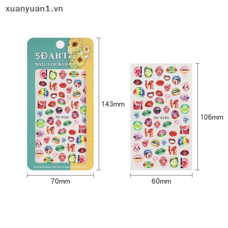 CREE Miếng Dán Trang Trí Móng Tay 5D Phong Cách Halloween Độc Đáo