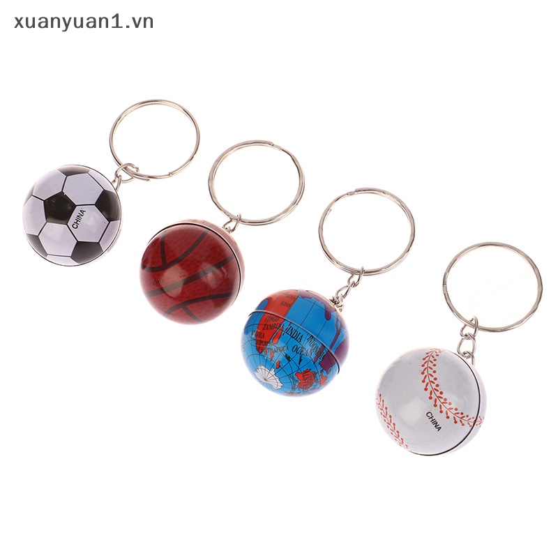 Móc Khóa Hình Quả Bóng Đá 3D Bằng Sắt Phong Cách Retro