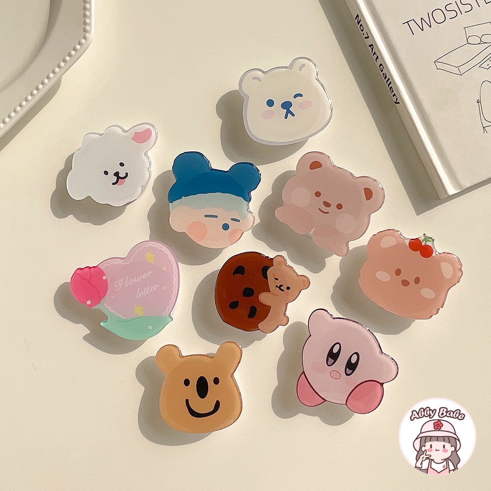 Giá Đỡ Điện Thoại Hình Gấu Nâu / Ngôi Sao 3D Nhiều Màu Sắc Có Túi Khí Để Bàn Cho IP Android