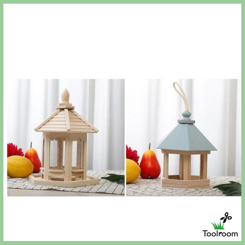 Khay Đựng Thức Ăn Cho Chim Bằng Gỗ Kích Thước 21x26cm Treo Trang Trí Sân Vườn