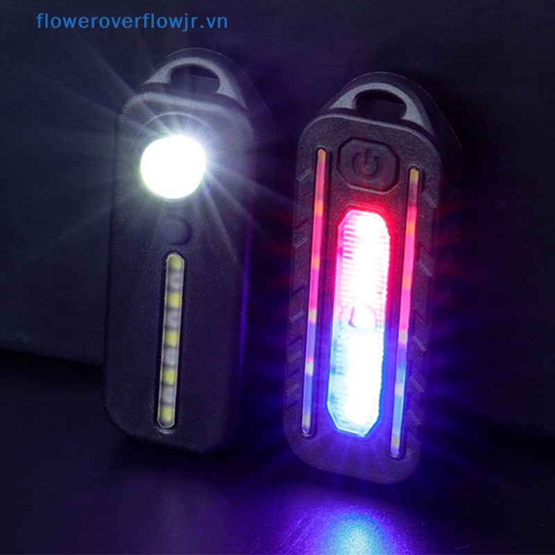 Đèn Pin LED Cảnh Báo An Toàn Đeo Vai Ánh Sáng Xanh Đỏ Có Kẹp Sạc USB Cho Xe Đạp