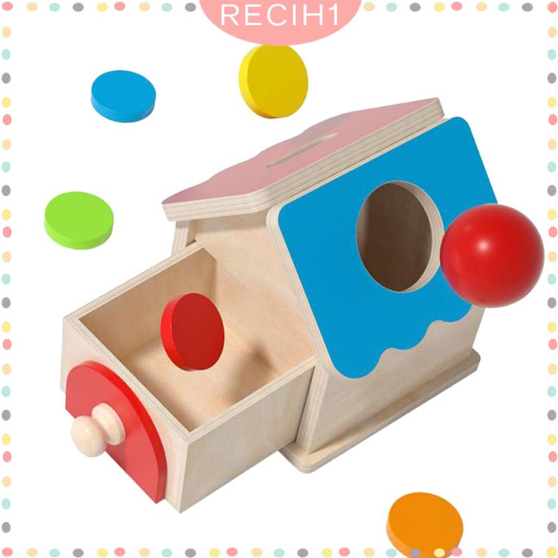 [Recih] Hộp Đồ Chơi Thả Bóng Montessori Có Ngăn Kéo Đồ Chơi Giáo Dục Theo Phương Pháp Montessori