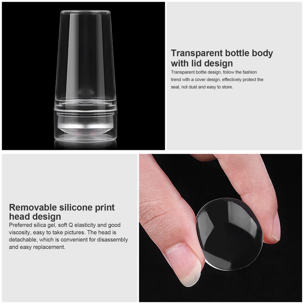 1 Bộ Dụng Cụ In Hình Móng Tay Bằng Silicone Trong Suốt Chuyên Nghiệp