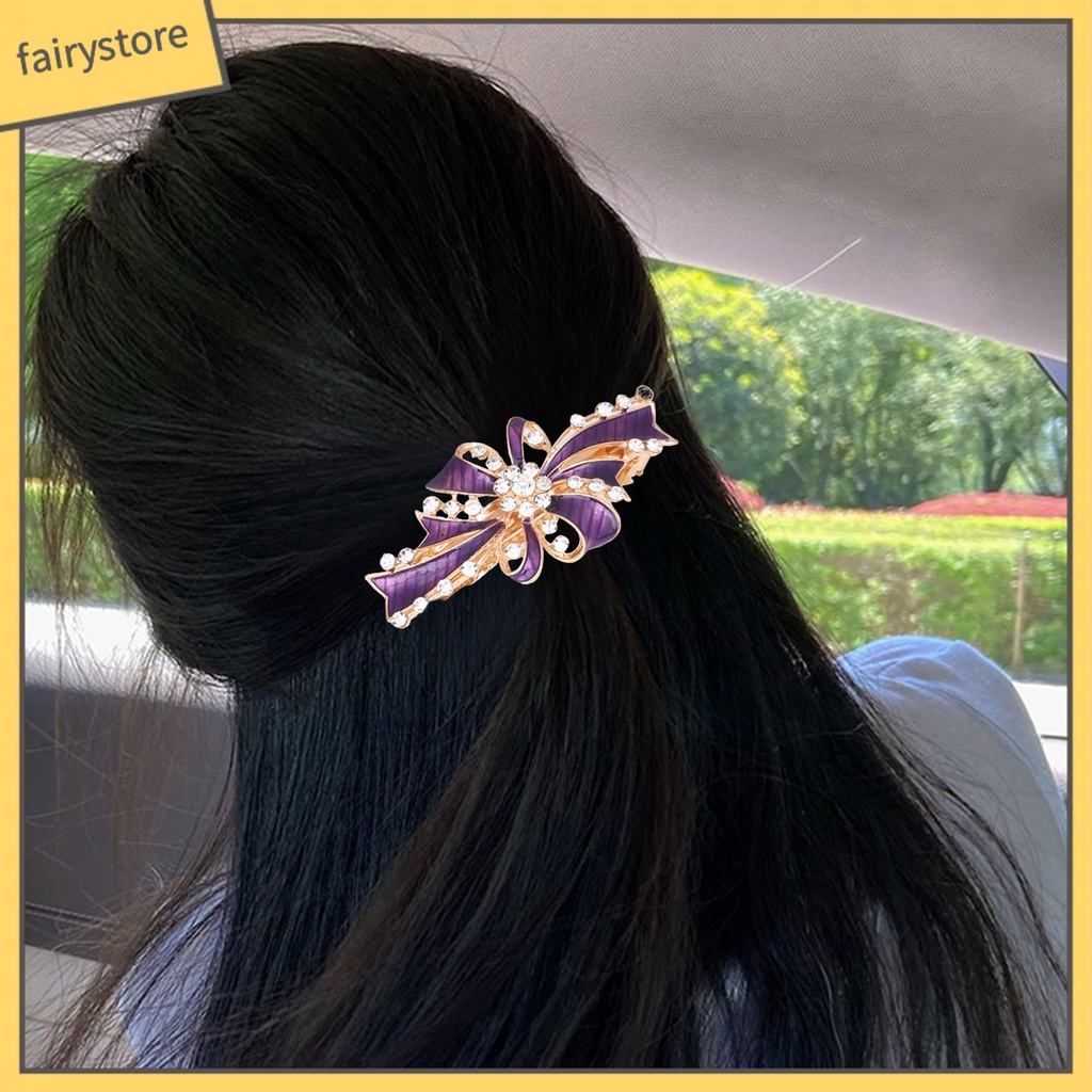 Kẹp Tóc Hình Hoa Đính Đá Lấp Lánh Ngọt Ngào Chống Trượt