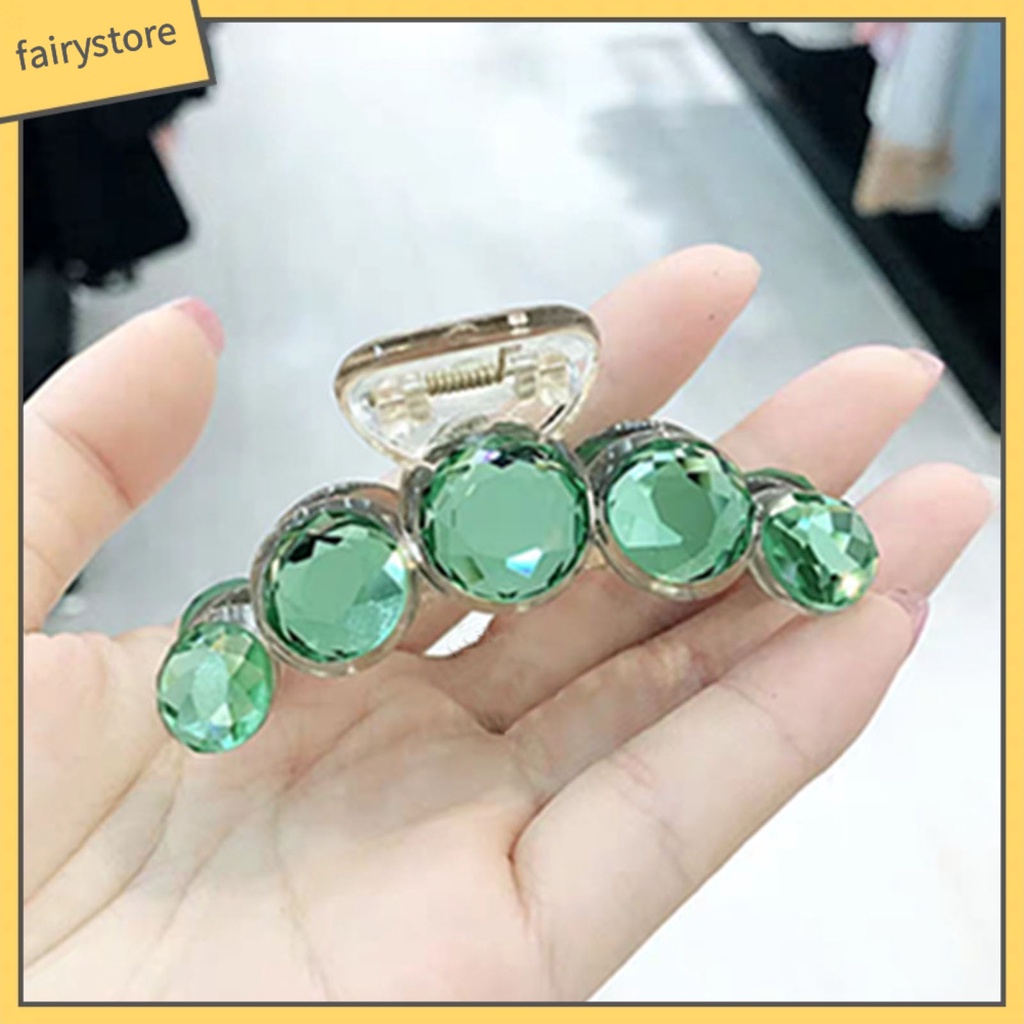 Kẹp Tóc Càng Cua Bằng Nhựa Đính Pha Lê Lấp Lánh Trang Nhã