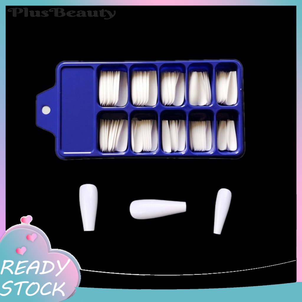 Bộ 100 Móng Tay Giả Trong Mờ Không Cần Keo Dán Thời Trang