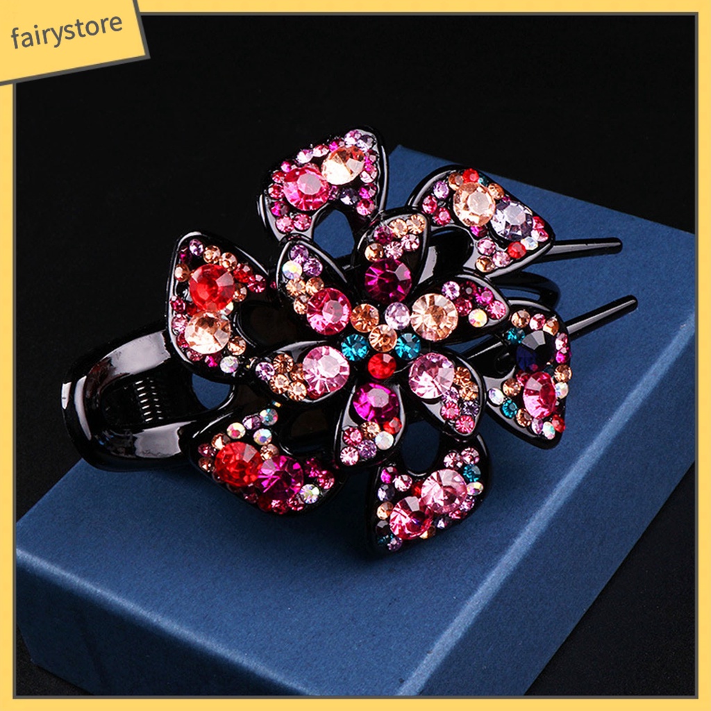 Kẹp Tóc Hình Hoa Đính Đá Bằng Acrylic Chống Trượt Dành Cho Nữ