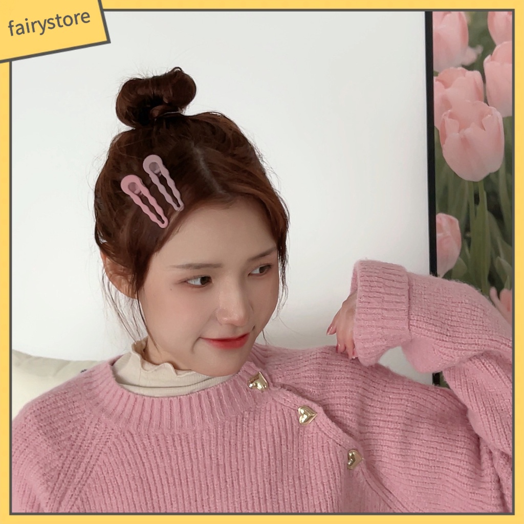 Set 2 Kẹp Tóc Màu Trơn Co Giãn Chống Trượt Trọng Lượng Nhẹ Dành Cho Nữ