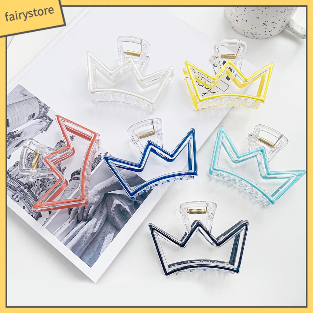 Kẹp Tóc Hình Vương Miện Hoạt Hình Bằng Nhựa Có Răng Cắt Rỗng Cho Nữ