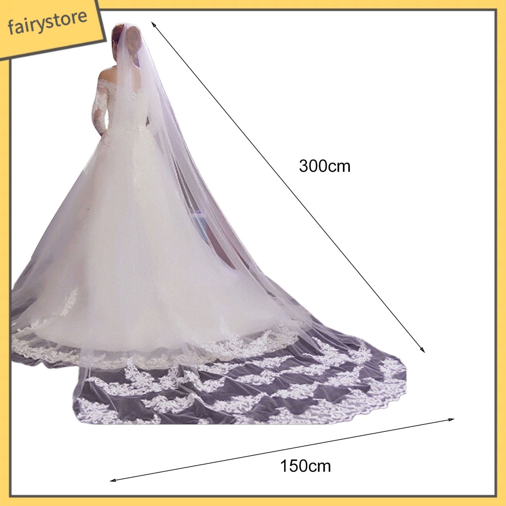 Mạng Che Mặt Phối Lưới Một Lớp 300CM Cho Cô Dâu