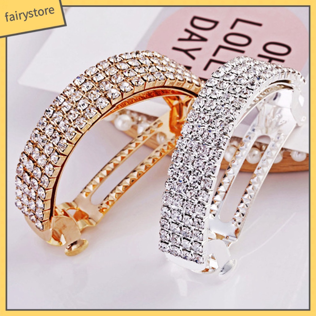 [FRO] Kẹp Tóc Vòm Đính Đá Pha Lê Tinh Tế Thủ Công Mịn Màng Mạnh Dùng Hàng Ngày