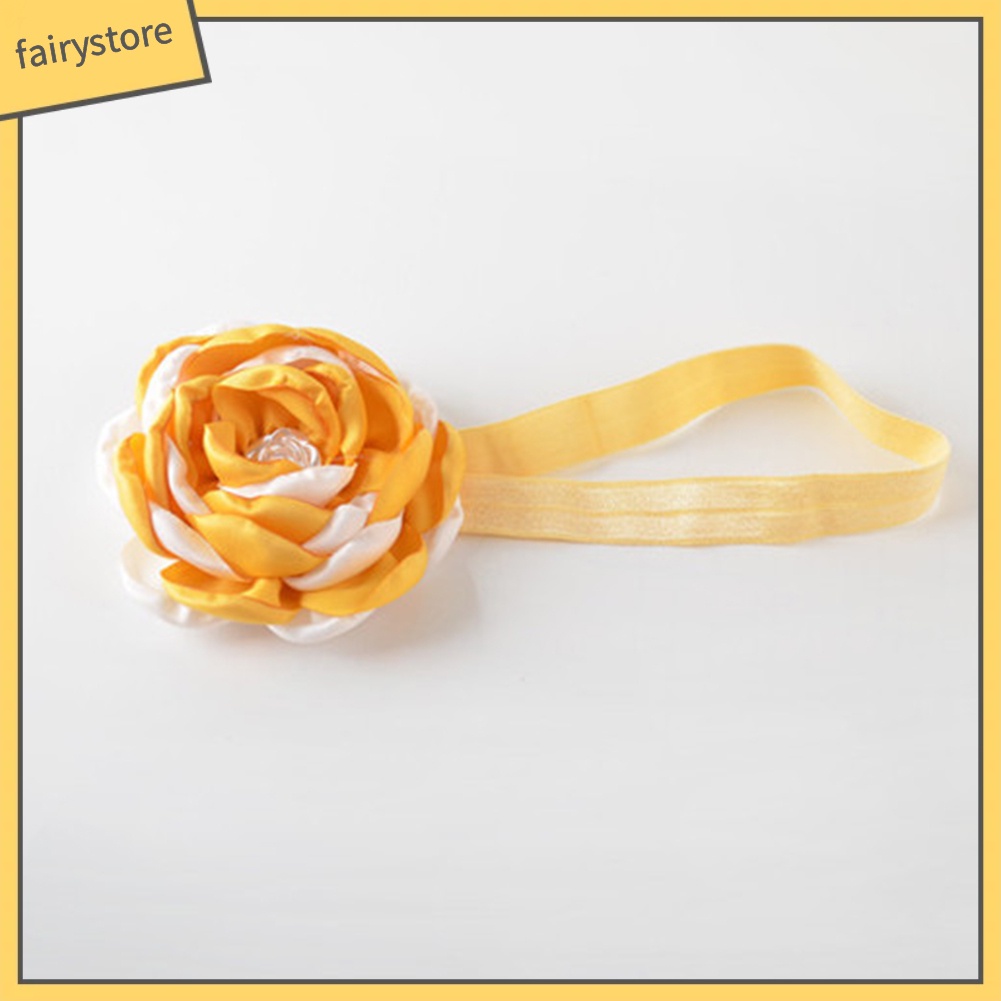 Băng Đô Hoa Hồng Vải Co Giãn Xinh Xắn Cho Bé Gái