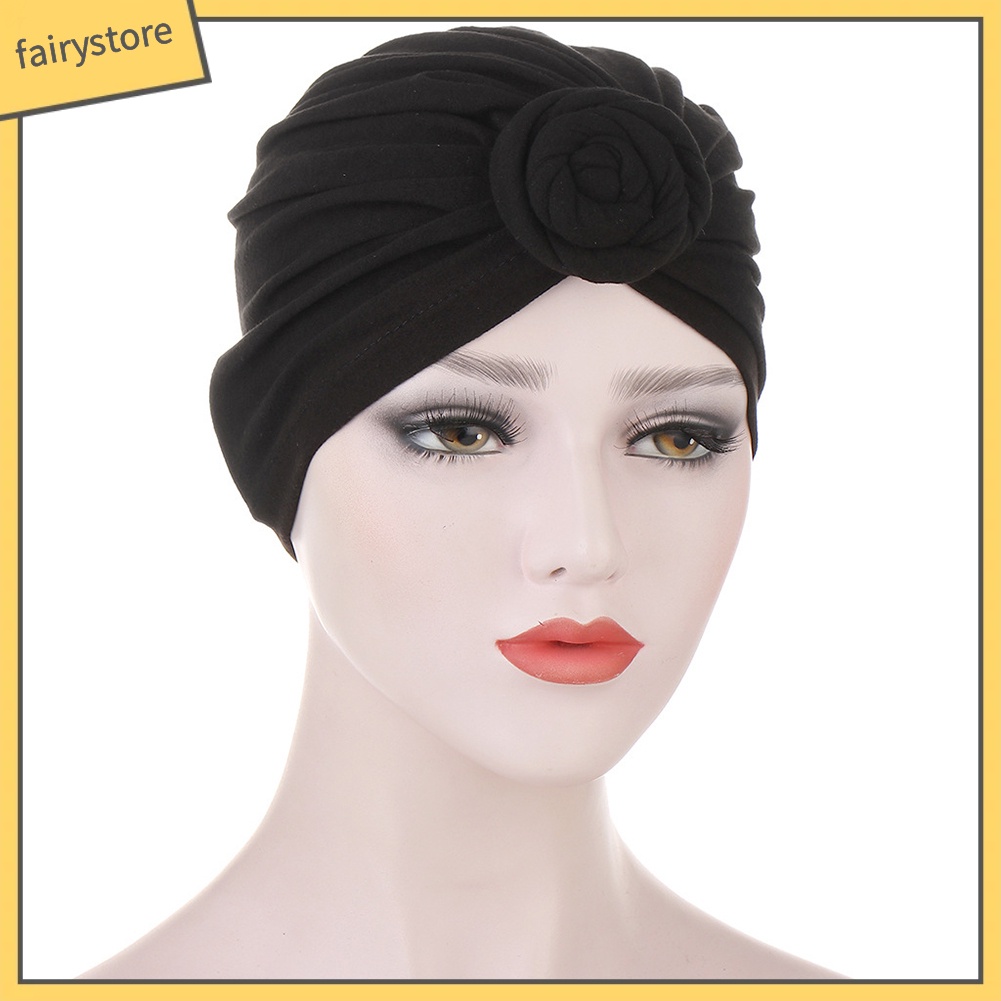 Mũ Trùm Đầu Cotton Màu Trơn Thắt Nút Thời Trang Cho Nữ