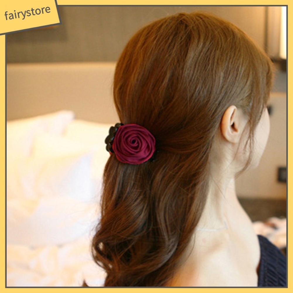 Kẹp Tóc Hoa Hồng Vải Thời Trang Cho Nữ