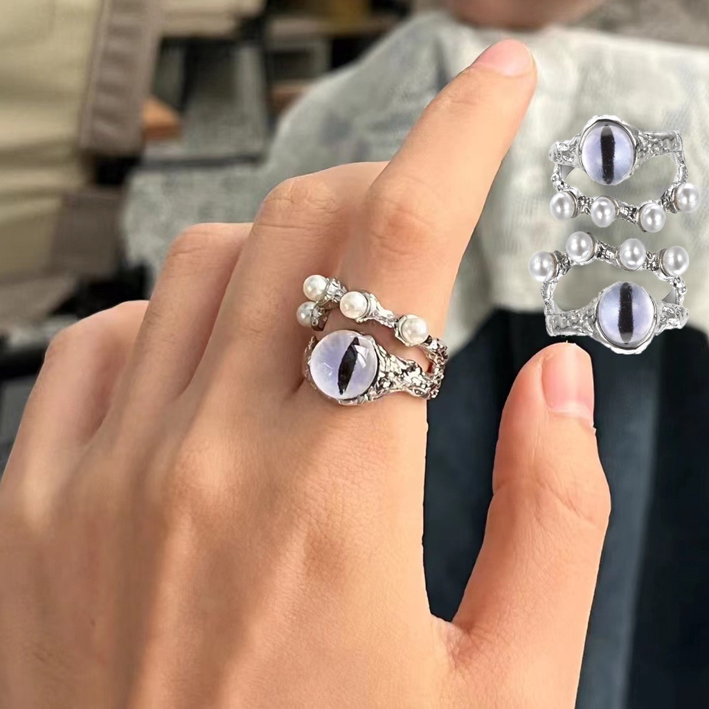 1 Nhẫn Đá Mắt Mèo / Ngọc Trai Thời Trang Dành Cho Nam Và Nữ