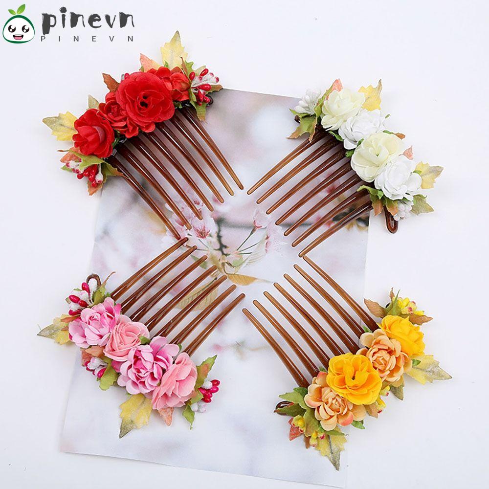 Lược Cài Tóc Hình Hoa Đính Đá Sang Trọng Cho Cô Dâu|Phụ Kiện Trang Trí Tóc Xinh Xắn Chất Lượng