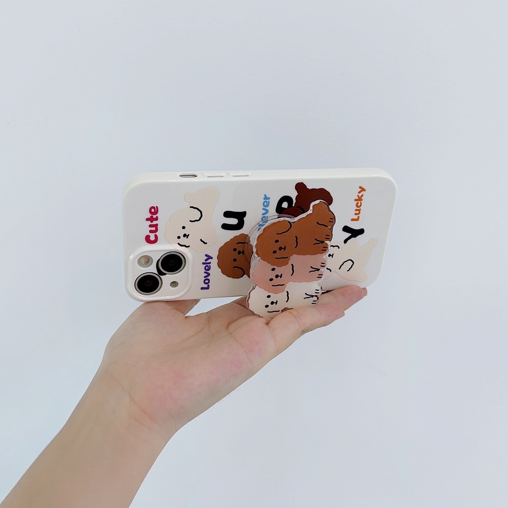 Ốp Điện Thoại TPU Dẻo Họa Tiết Hoạt Hình Chú Chó Phong Cách Hàn Quốc Cho iPhone 13 12 11 Pro Max 14 Plus
