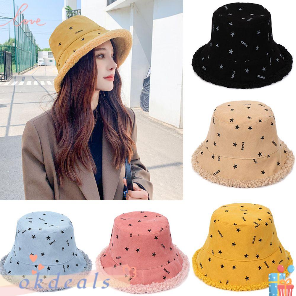 Mũ Bucket Panama Hai Mặt Mềm Mại Ấm Áp Thời Trang Mùa Đông