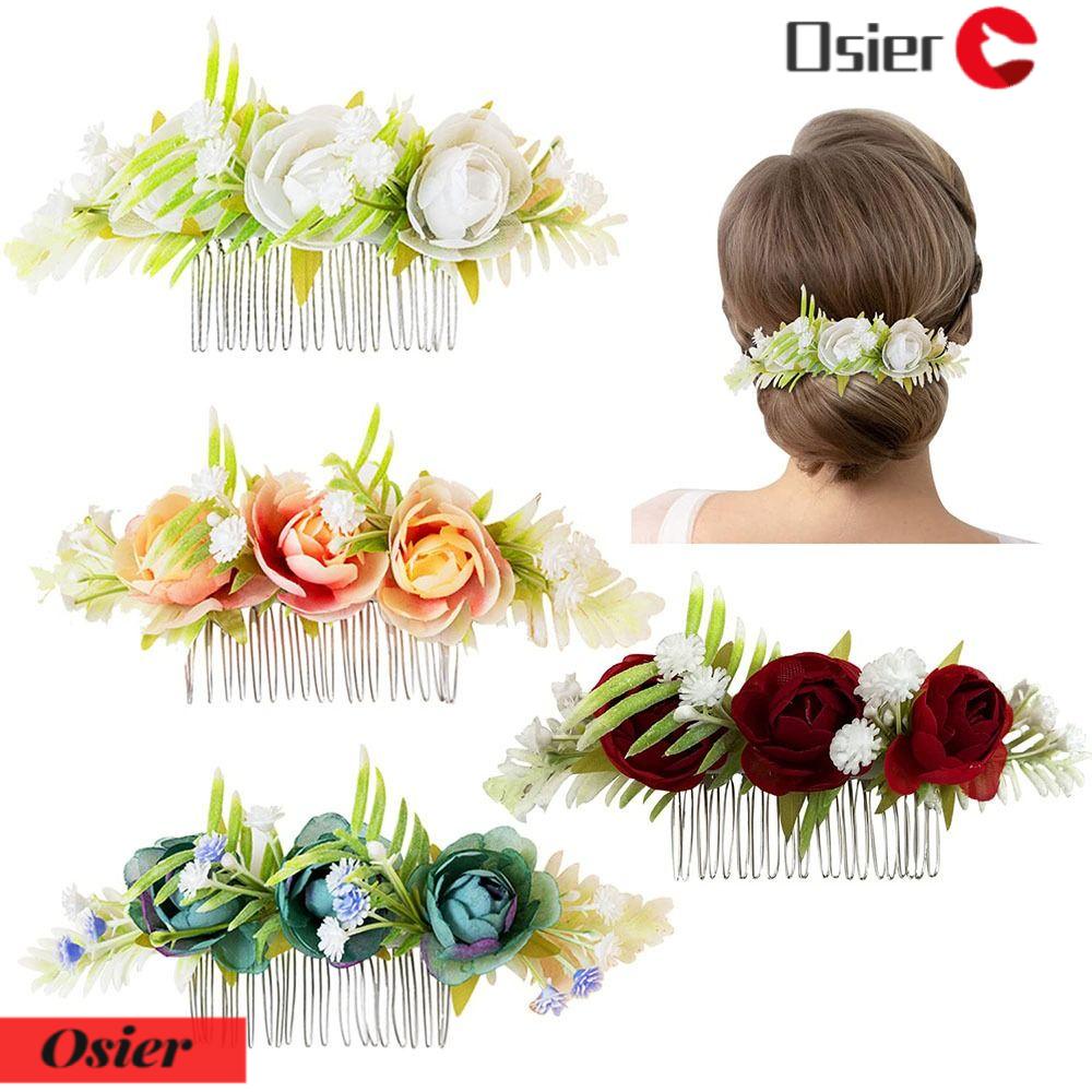 Lược Cài Tóc Cô Dâu Đính Hoa Lấp Lánh 1 Cái|Phụ Kiện Trang Trí Tóc Xinh Xắn Chất Lượng