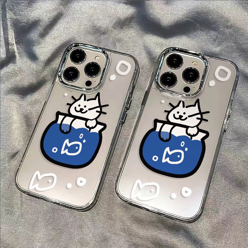 ✅Ốp Điện Thoại Dẻo Họa Tiết Chú Mèo / Cá Dễ Thương Chống Sốc Cho iPhone 7maxplus 1114pro 8 Iphone1213 CVQ7