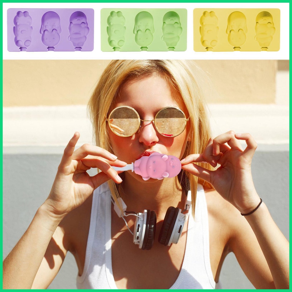 Khuôn Silicone Làm Kem Que Thủ Công Tái Sử Dụng Tiện Lợi