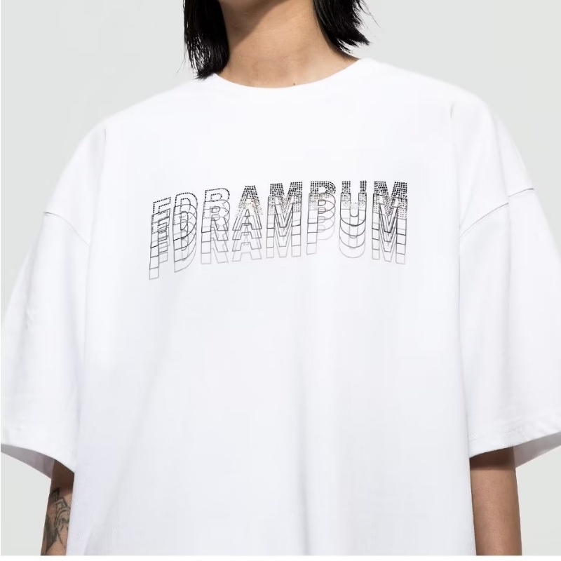 Áo Thun Tay Ngắn Dáng Rộng Đính Đá Phong Cách Đường Phố Mỹ Thời Trang Mùa Hè Cho Nam Và Nữ