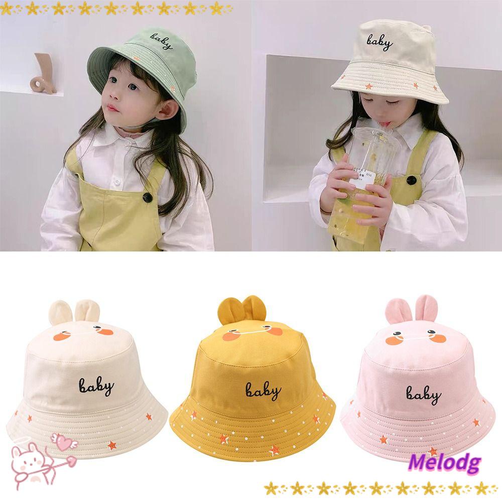 Mũ Panama Che Nắng Chống Tia UV Hình Tai Thỏ Hoạt Hình Dành Cho Trẻ Em