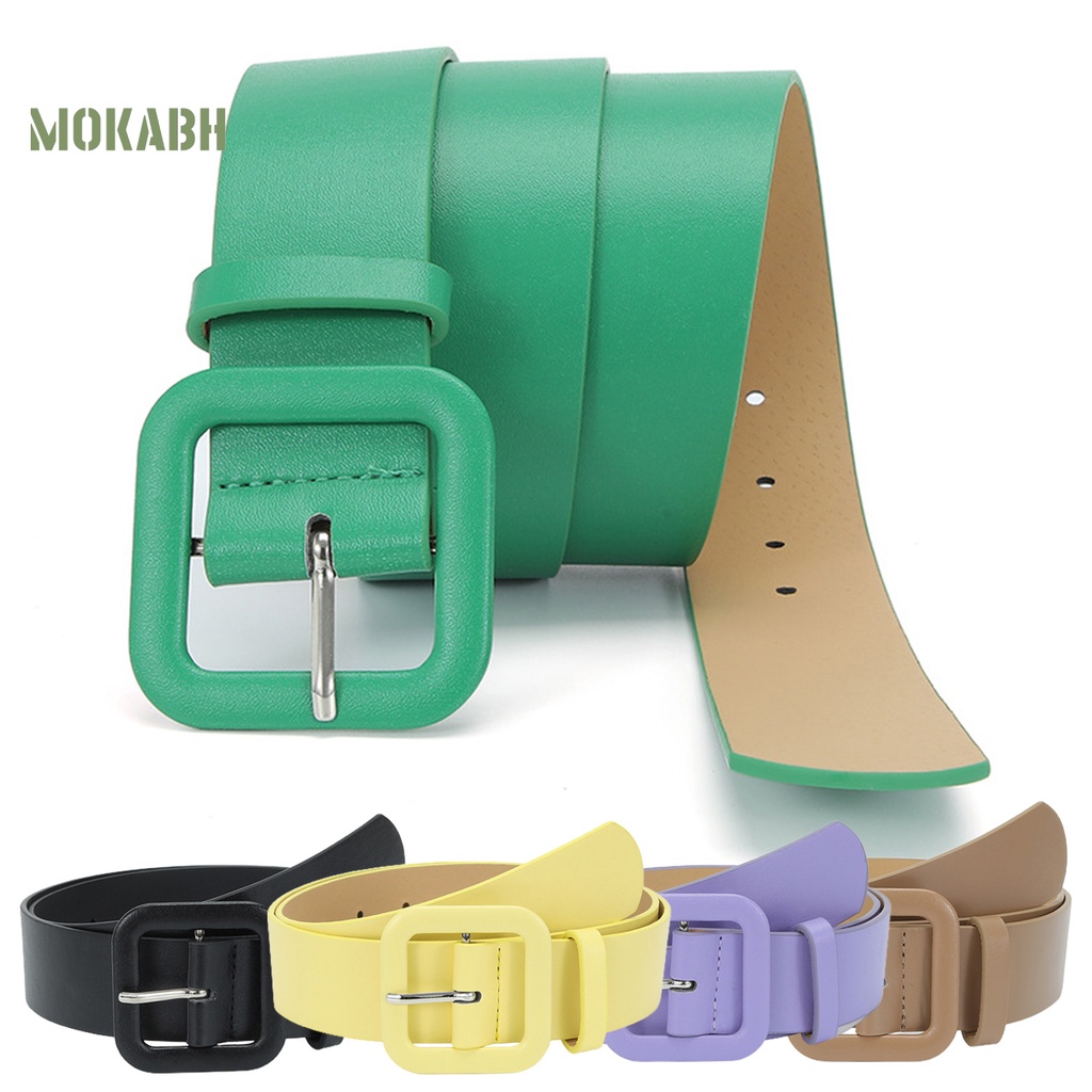 Thắt Lưng Bằng Da Giả Dày Dặn Màu Trơn Chống Vỡ Có Thể Điều Chỉnh Cho Nữ