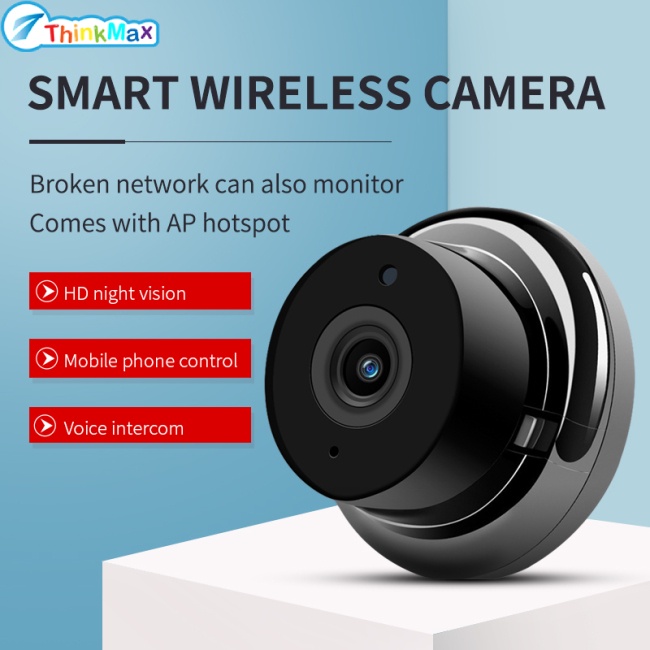 Thinkmax Camera An Ninh Mini 720P Kết Nối WiFi Không Dây Với Tầm Nhìn Ban Đêm Tốt