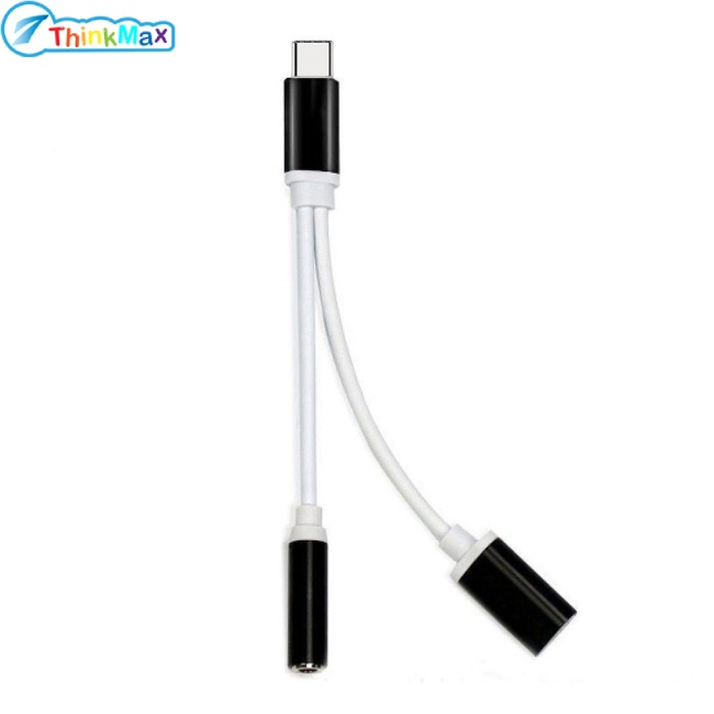 Dây Cáp Âm Thanh USB C 2 Trong 1 Jack Cắm 3.5mm