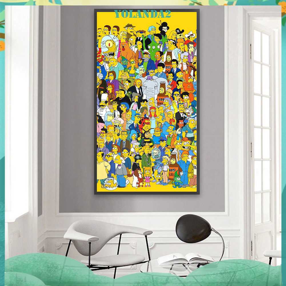 Tranh Đính Đá Kim Cương Toàn Bộ 5D DIY Hình Vẽ Simpsons
