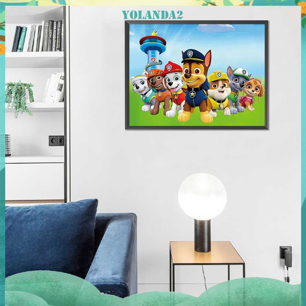 Bộ Tranh Đính Đá 5D Họa Tiết Hoạt Hình PAW Patrol Độc Đáo DIY Dùng Trang Trí Nhà Cửa