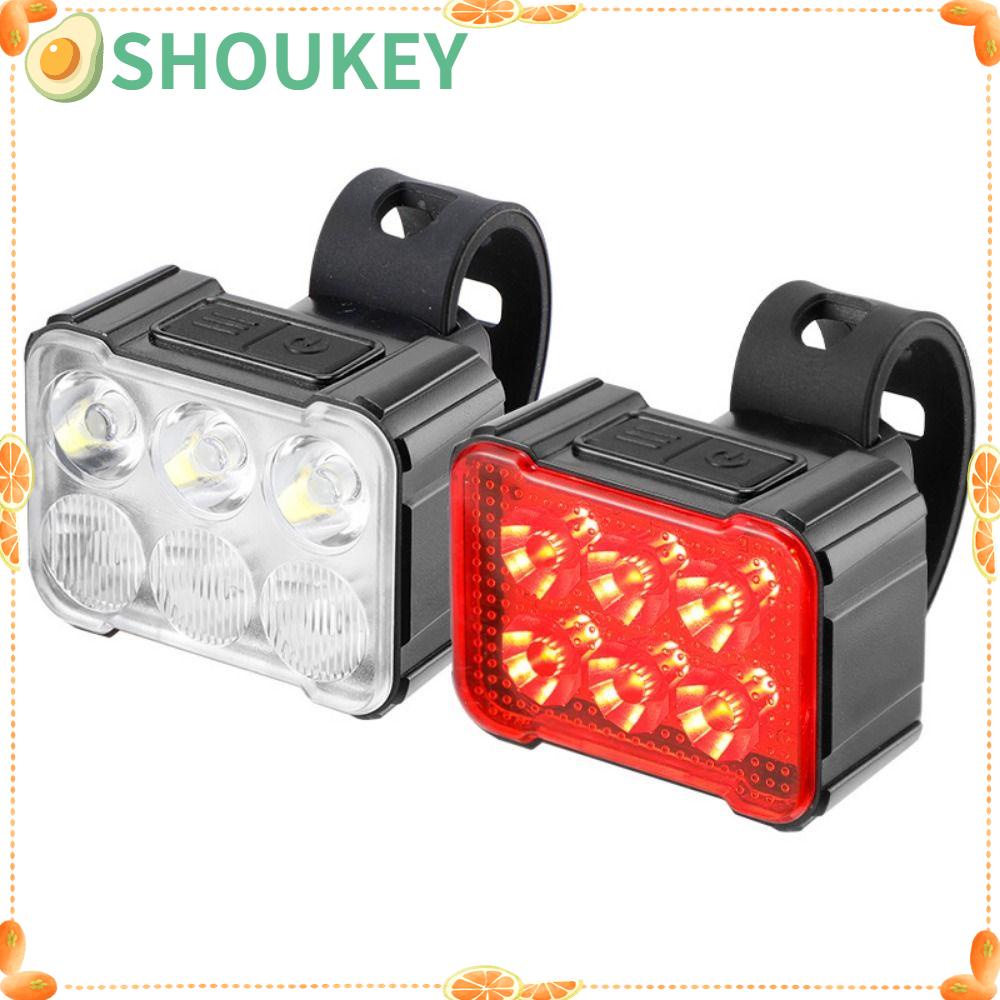 Đèn Hậu 4 / 6 Bóng Bằng Hợp Kim Nhôm Chống Thấm Nước Sạc USB Cho Xe Đạp SHOUKEY