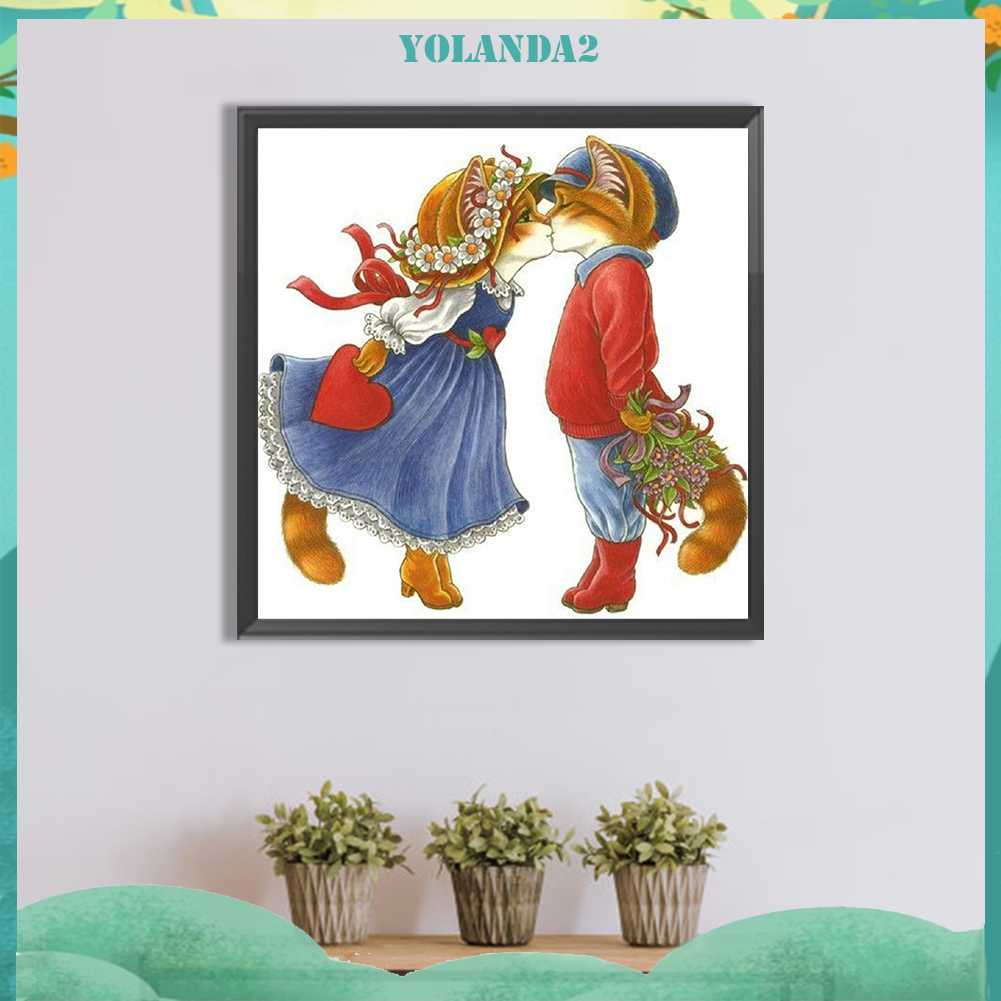 Tranh Đính Đá Kim Cương Toàn Bộ 5D DIY Hình Vẽ Mèo Trang Trí Nhà Cửa