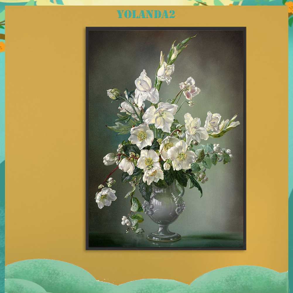 Tranh Đính Đá Kim Cương Toàn Bộ 5D DIY Hình Vẽ Hoa Trang Trí Nhà Cửa