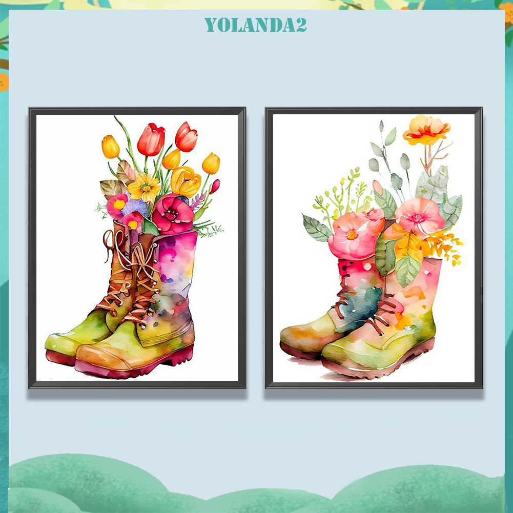 Tranh Đính Đá Kim Cương Toàn Bộ 5D DIY Hình Bốt Hoa