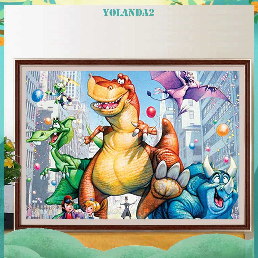 Tranh Đính Đá Kim Cương Toàn Bộ 5D DIY Hình Vẽ Khủng Long