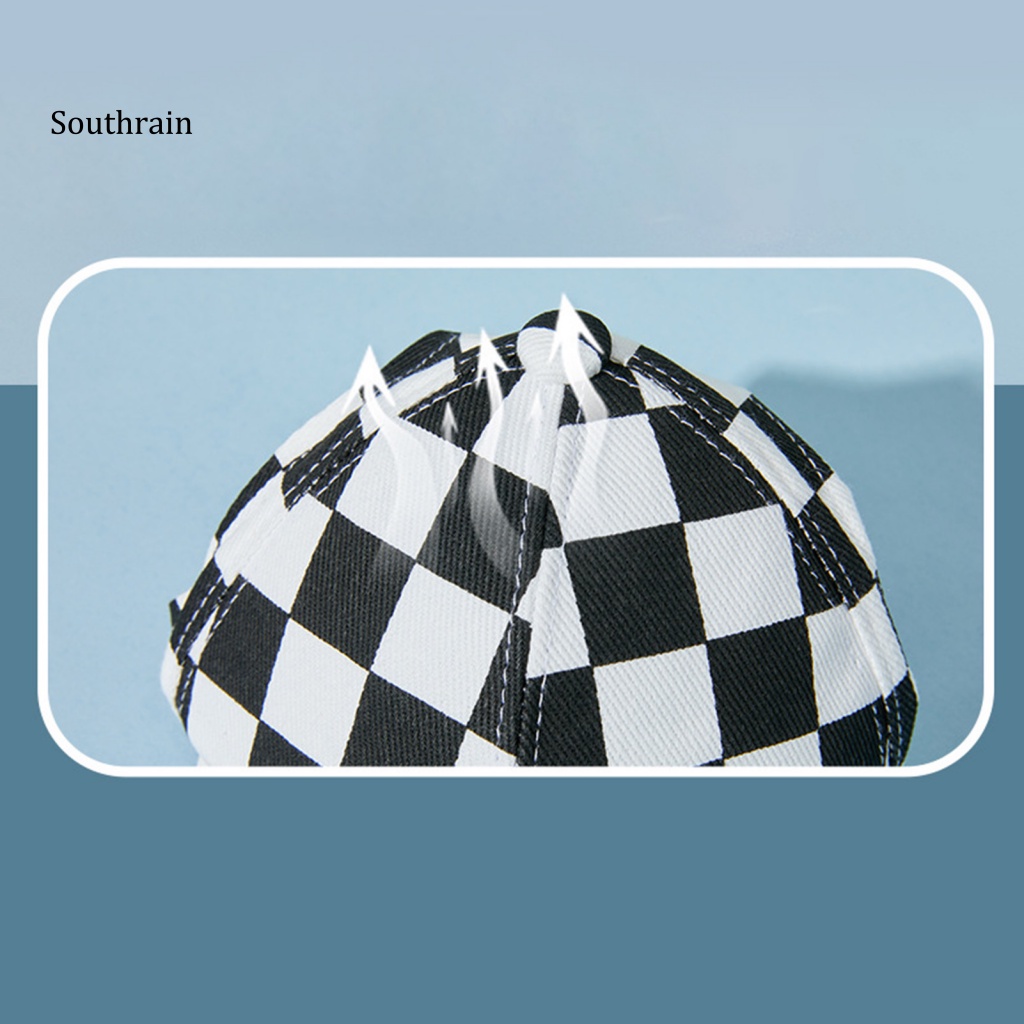 Mũ Lưỡi Trai Thiết Kế Hình Bàn Cờ Chống Nắng Phong Cách Có Thể Điều Chỉnh Dành Cho Cún Cưng