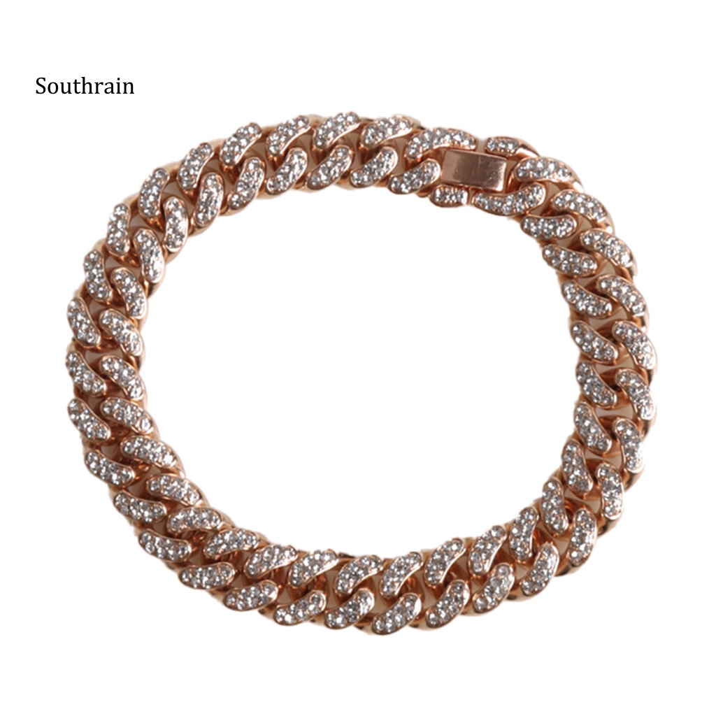 Vòng Cổ Chuỗi Xích Đính Đá Lấp Lánh Chống Dao Rách Cho Chó Mèo