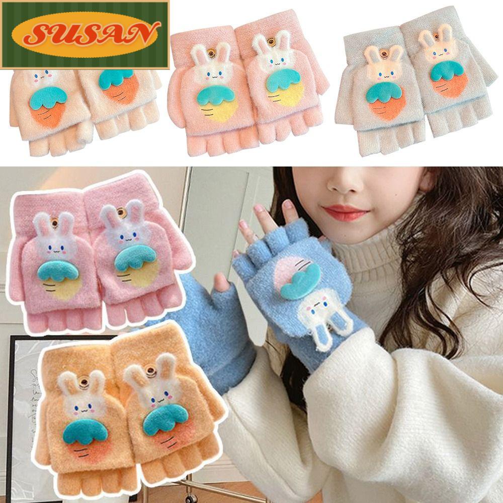 Găng Tay Đan Len Ấm Áp Thêu Họa Tiết Dễ Thương