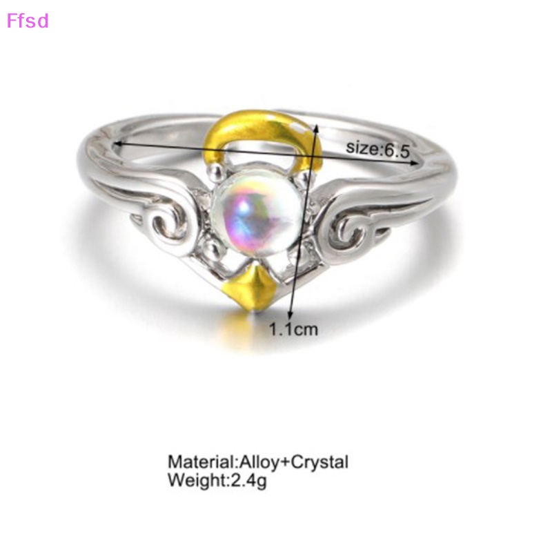 {Ffsd} Nhẫn Cặp Đôi Cánh Thiên Thần Đính Đá Mặt Trăng Tinh Xảo Thời Trang Gothic Tinh Tế Có Thể Điều Chỉnh Trang Sức Tiệc Tùng * Bán Chạy